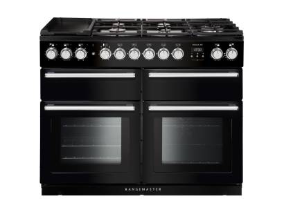 Rangemaster NEXSE110DFFBLC - 110cm Nexus SE Dual Fuel Black Chrome Range Cooker 118200