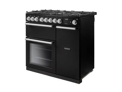 Rangemaster Nexus Charcoal Black Chrome dual fuel cooker