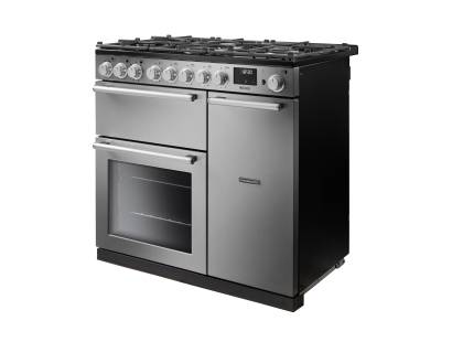 Rangemaster Nexus Stainless Steel Chrome dual fuel cooker
