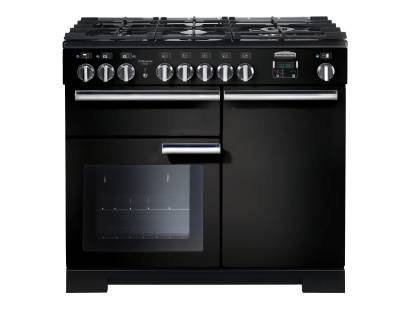 Rangemaster PDL100DFFGBC - 100cm Professional Deluxe Dual Fuel Black Chrome Range Cooker 97560