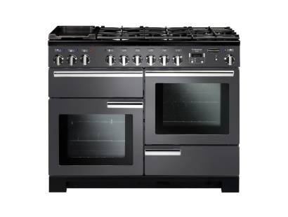 Rangemaster PDL110DFFSLC - 110cm Professional Deluxe Dual Fuel Slate Chrome Range Cooker 105890