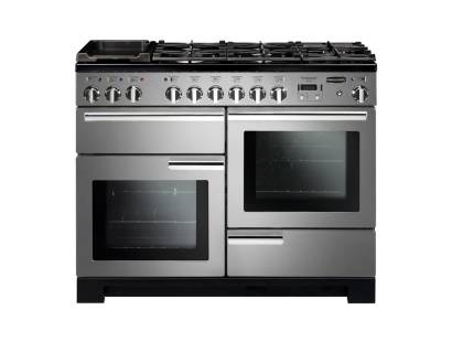 Rangemaster PDL110DFFSSC - 110cm Professional Deluxe Dual Fuel Stainless Steel Chrome Range Cooker 97510