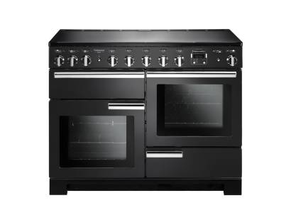 Rangemaster PDL110EICBC - 110cm Professional Deluxe Electric Induction Charcoal Black Chrome Range Cooker 126130