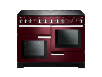Rangemaster PDL110EICYC - 110cm Professional Deluxe Electric Induction Cranberry Chrome Range Cooker 101570