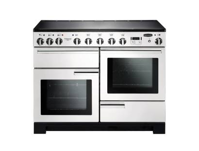 Rangemaster PDL110EIWHC - 110cm Professional Deluxe Electric Induction White Chrome Range Cooker 101580
