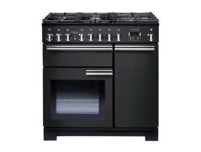 Rangemaster PDL90DFFCBC - 90cm Professional Deluxe Dual Fuel Charcoal Black Chrome Range Cooker 125930