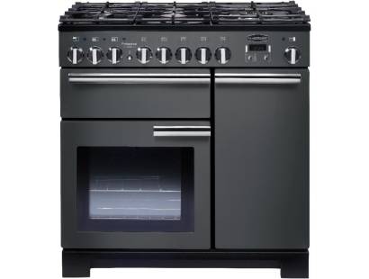 Rangemaster PDL90DFFSLC - 90cm Professional Deluxe Dual Fuel Slate Chrome Range Cooker 105950