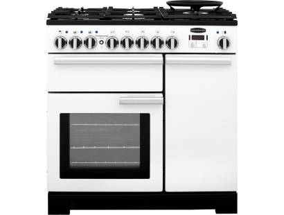 Rangemaster PDL90DFFWHC - 90cm Professional Deluxe Dual Fuel White Chrome Range Cooker 98960