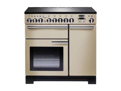 Rangemaster PDL90EICRC - 90cm Professional Deluxe Electric Induction Cream Chrome Range Cooker 97880