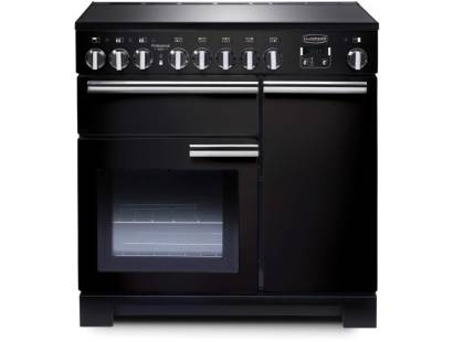 Rangemaster PDL90EIGBC - 90cm Professional Deluxe Electric Induction Black Chrome Range Cooker 97870