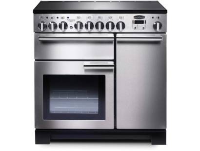 Rangemaster PDL90EISSC - 90cm Professional Deluxe Electric Induction Stainless Steel Chrome Range Cooker 97860