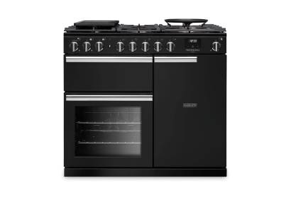Rangemaster PRDL100DFPCBL-CM1 100cm Professional Deluxe Dual Fuel Charcoal Black Range Cooker