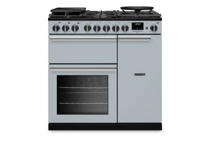 Rangemaster PRDL90DFPMSB-CM1 90cm Professional Deluxe Dual Fuel Misty Blue Range Cooker