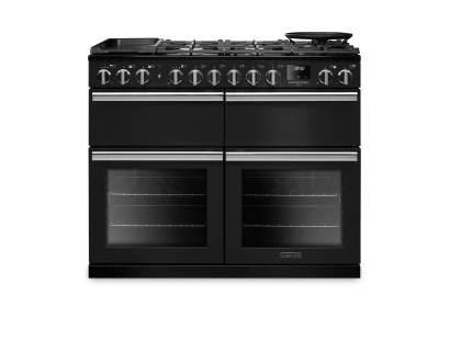 Rangemaster PRDLB110DFPCBL-CM1 110cm Professional Deluxe Dual Fuel Charcoal Black Range Cooker with Slow Cooker