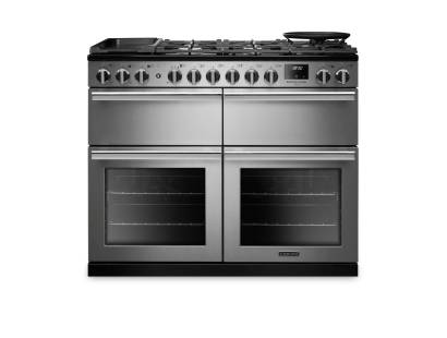 Rangemaster PRDLB110DFSTST-CM1 110cm Professional Deluxe Dual Fuel Stainless Steel Range Cooker with Slow Cooker