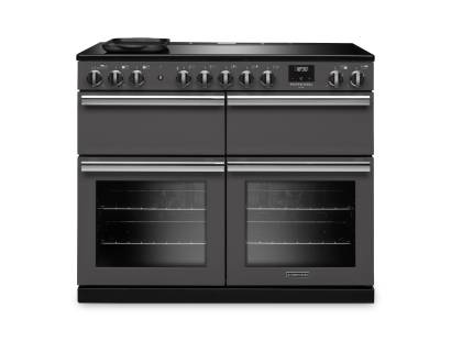 Rangemaster PRDLB110EIPSLT-CM1 110cm Professional Deluxe Induction Slate Range Cooker with Slow Cooker