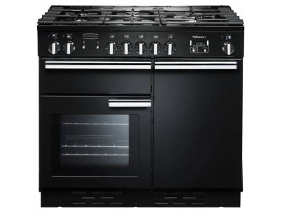 Rangemaster PROP100DFFGBC - 100cm Professional + Dual Fuel Black Chrome Range Cooker 92600