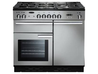 Rangemaster PROP100DFFSSC - 100cm Professional + Dual Fuel Stainless Steel Chrome Range Cooker 92590