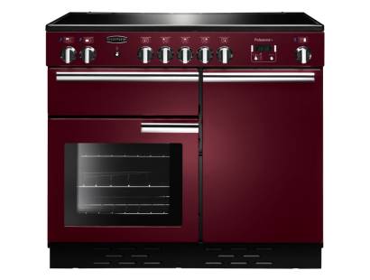 Rangemaster PROP100EICYC - 100cm Professional + Electric Induction Cranberry Chrome Range Cooker 96050