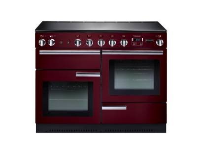 Rangemaster PROP110EICYC - 110cm Professional + Electric Induction Cranberry Chrome Range Cooker 91790
