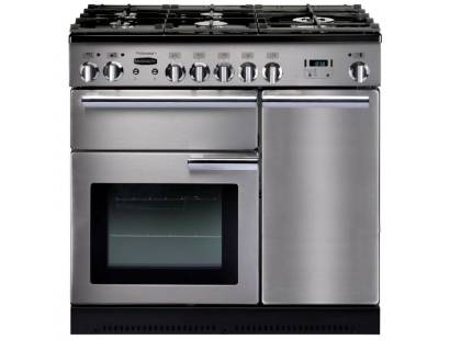 Rangemaster PROP90DFFSSC - 90cm Professional + Dual Fuel Stainless Steel Chrome Range Cooker 84340