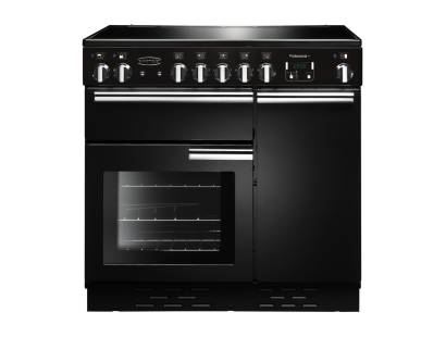 Rangemaster PROP90ECGBC - 90cm Professional + Electric Ceramic Black Chrome Range Cooker 91830