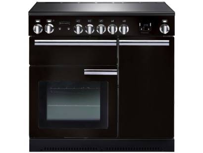 Rangemaster PROP90EIGBC - 90cm Professional + Electric Induction Black Chrome Range Cooker 91730