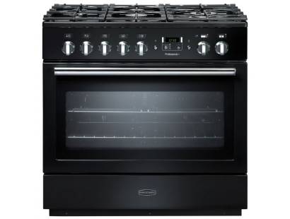 Rangemaster PROP90FXDFFGBC - 90cm Professional + FX Dual Fuel Black Chrome Range Cooker 91130