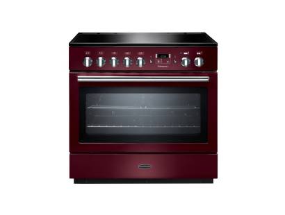 Rangemaster PROP90FXEICYC - 90cm Professional + FX Electric Induction Cranberry Chrome Range Cooker 96330