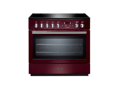 Rangemaster PROP90FXEICYC - 90cm Professional + FX Electric Induction Cranberry Chrome Range Cooker 96330