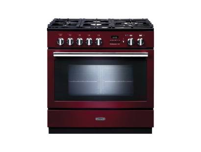 Rangemaster PROP90FXPDFFCYC - 90cm Professional + FXP Dual Fuel Cranberry Chrome Range Cooker 92760