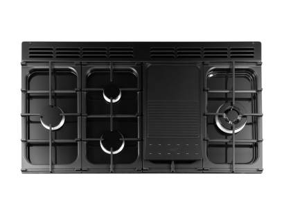 Rangemaster Professional 110 six burner gas hob with wok burner and cast aluminium griddle