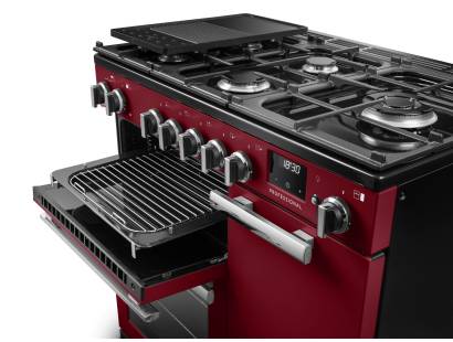 Rangemaster Professional 90 Bordeaux Flexi-Grill with four shelf positions and full or half-width grilling