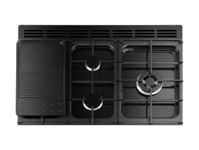 Rangemaster Professional 90 five burner gas hob with wok burner and cast aluminium griddle