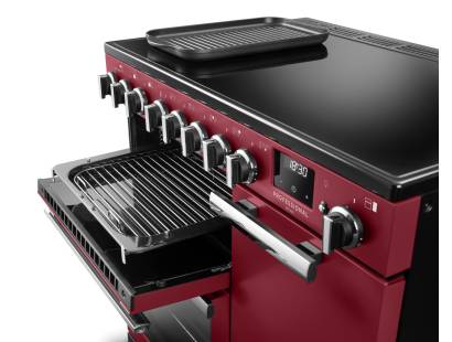 Rangemaster Professional Deluxe 90 Bordeaux Flexi-Grill with telescopic runners and full or half-width grilling
