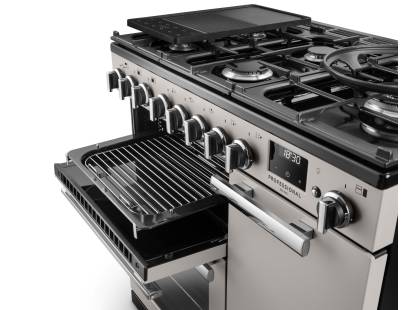 Rangemaster Professional Deluxe 90 Ivory Flexi-Grill with telescopic runners and full or half-width grilling