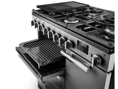Rangemaster Professional Deluxe 90 Slate Flexi-Grill with telescopic runners and full or half-width grilling