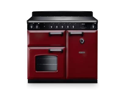 Rangmaster CL100EIPBORCM1 100cm classic induction range cooker in bordeux with chrome trim