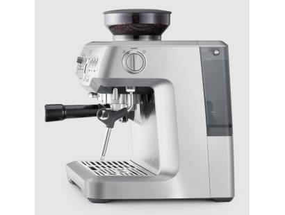 Sage Barista Express 54mm portafilter with freshly ground coffee dose