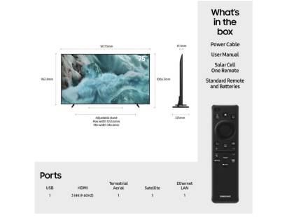 Samsung 75 inch smart tv Dimensions and accessories