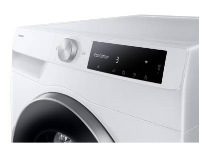 Samsung DV90DG6845LEU1 white heat pump dryer with interior drum light