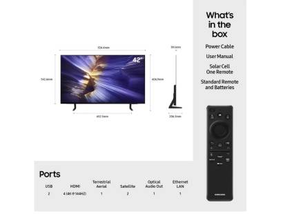 Samsung smart TV dimensions and accessories