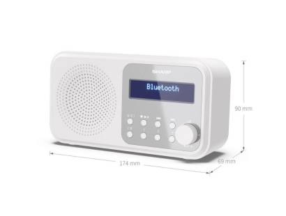 Sharp wireless radio Bluetooth speaker white