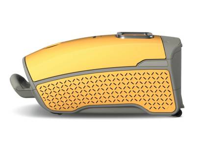 Side profile of the Miele L1Flex in yellow