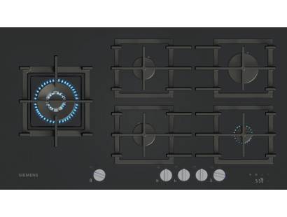 Siemens ER9A6SH40 iQ700 90cm black glass gas hob, Dalzells