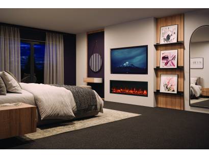 Slimline 1350mm built-in electric fire with modern flame visuals