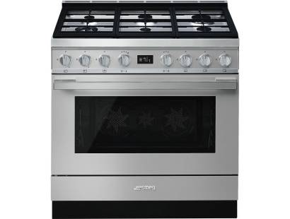Smeg CPF9GPX - 90cm Portofino Aesthetic Cooker with Pyrolytic Multifunction Oven and Gas Hob