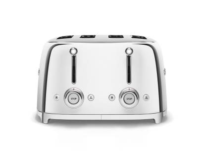 Smeg Four Slice Gloss Steel Toaster 