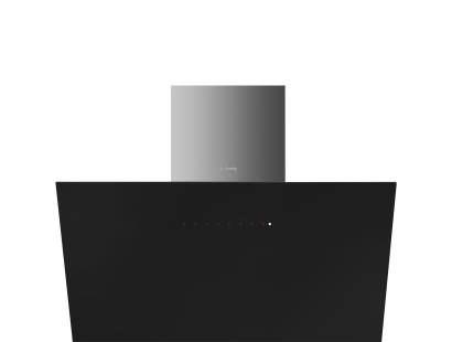 Smeg KICV90BL Black Glass Angled Chimney Hood