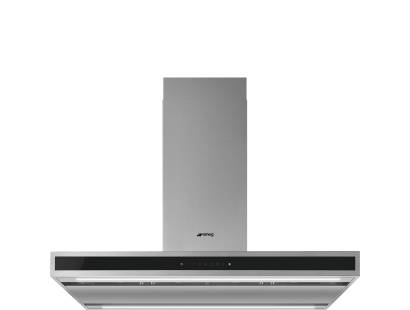 Smeg KLTI9L4X 90cm T-Shape Island Hood - Stainless Steel and Black